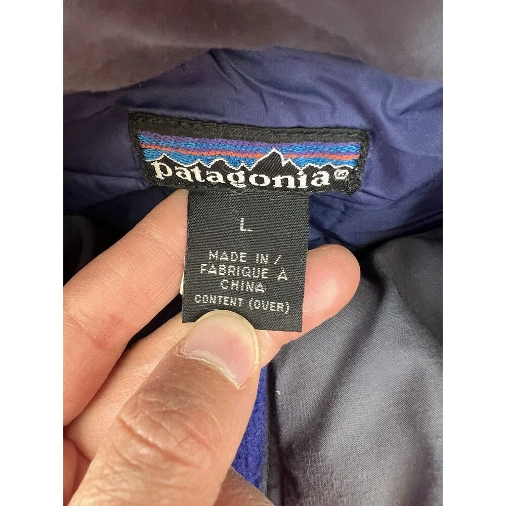 Vtg Patagonia Insulated DAS Puffer Jacket 90's Parka Red Blue‎ Mens L 84161 F3